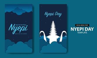 plantilla de historia del paquete del día nyepi vector