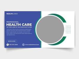 Modern social media post banner design template for Health care, signboard, signage and dental care vector