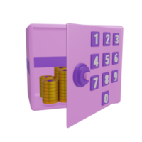 3D Money Safe icon with transparent background, perfect for template design, UI or UX and more. png