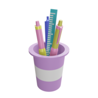 3D stationery icon on a transparent background, perfect for template design, UI or UX and more. png
