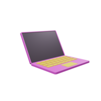 3D-Laptop-Symbol mit transparentem Hintergrund, perfekt für Template-Design, ui oder ux und mehr. png