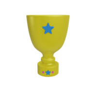 3d trofee icoon met transparant achtergrond, perfect voor sjabloon ontwerp, ui of ux en meer. png