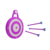 3D target icon with transparent background, perfect for template design, UI or UX and more. png