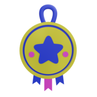 3d medaille icoon met transparant achtergrond, perfect voor sjabloon ontwerp, ui of ux en meer. png