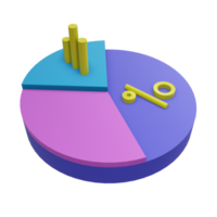 3d paj Diagram ikon med transparent bakgrund, perfekt för mall design, ui eller ux och Mer. png