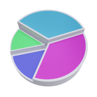 3D pie chart icon with transparent background, perfect for template design, UI or UX and more. png