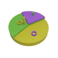 3D-Kreisdiagramm-Symbol mit transparentem Hintergrund, perfekt für Vorlagendesign, ui oder ux und mehr. png