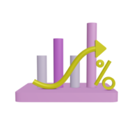 3D-Finanzdiagramm-Symbol auf transparentem Hintergrund, perfekt für Template-Design, ui oder ux und mehr. png