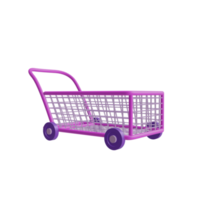 3d shopping carrello icona con trasparente sfondo, Perfetto per modello disegno, ui o UX e di più. png