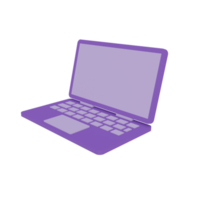 Ícone de laptop 3D com fundo transparente, perfeito para design de modelo, interface do usuário ou ux e muito mais. png