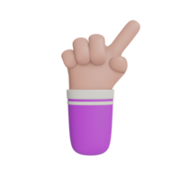 3D-Hand-Pose-Symbol mit transparentem Hintergrund, perfekt für Template-Design, ui oder ux und mehr. png