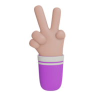 3D-Hand-Pose-Symbol mit transparentem Hintergrund, perfekt für Template-Design, ui oder ux und mehr. png