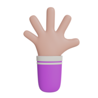 3D-Hand-Pose-Symbol mit transparentem Hintergrund, perfekt für Template-Design, ui oder ux und mehr. png