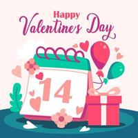 Happy Valentine's Day calendar design background. vector