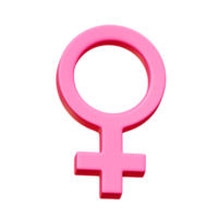 signo de símbolo de género femenino 3d png