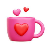 taza de amor 3d, ilustración 3d de San Valentín png