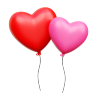 ballon d'amour 3d, illustration 3d de la saint-valentin png