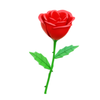 3d Rose Flower, Valentine 3d illustration png