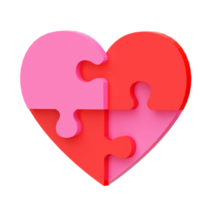 3D-Puzzle der Liebe, Valentinstag 3D-Illustration png