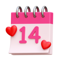 3d Valentijn kalender, 3d illustratie png