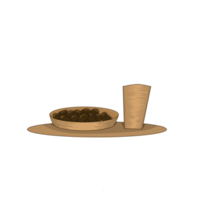 a plate of dates and a glass of water to break the fast png