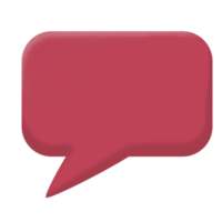 Square red bubble chat 3d element png