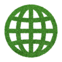 Dollar sign icon made from Green grass isolated on transparent background PNG file.