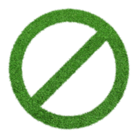 Verbotssymbol aus grünem Gras isoliert auf transparentem Hintergrund png-Datei. png
