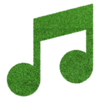 Melody note icon made from Green grass isolated on transparent background PNG file.