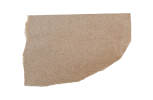 Brown ripped piece of paper isolated on transparent background PNG file