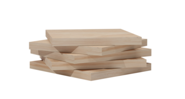 representación 3d tablón de madera aislado en formato de archivo png de fondo transparente.