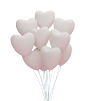 3D-Rendering. geschenkbox mit ballonherz lokalisiert auf transparentem hintergrund png-datei png