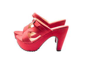 Red shoes high heels isolated on transparent background PNG file