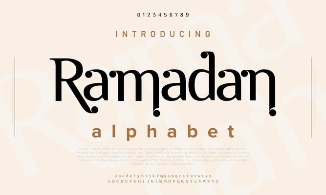 Ramadan luxury typography islamic font typeface
