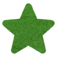 Star icon made from Green grass isolated on transparent background PNG file.