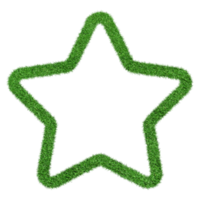 Star icon made from Green grass isolated on transparent background PNG file.