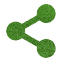 Share icon made from Green grass isolated on transparent background PNG file.