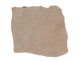 Brown ripped piece of paper isolated on transparent background PNG file