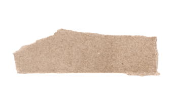 Brown ripped piece of paper isolated on transparent background PNG file