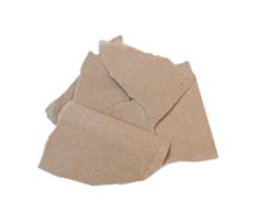 Brown ripped piece of paper isolated on transparent background PNG file