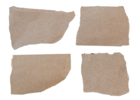 conjunto de papel marrón rasgado aislado en un archivo png de fondo transparente