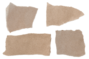 conjunto de pedaço de papel rasgado marrom isolado em arquivo png de fundo transparente