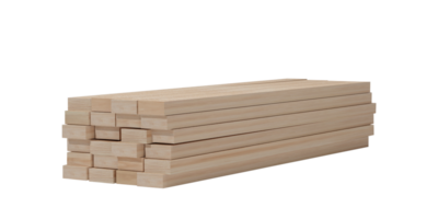 3D rendering. Wood beams, wooden plank isolated on transparent background PNG file format.