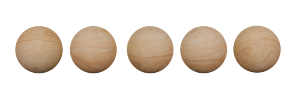 3D render, set of wood circle isolated on transparent background - PNG format