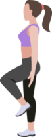 woman exercises flat color png