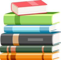 book stack flat color png