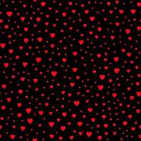 Happy Valentine's Day. Seamless pattern with bright red hearts and black background vector