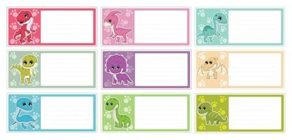 etiqueta de cuadernos dino vector