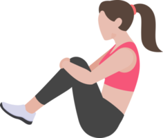 woman exercises flat color png