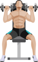 weight exercises people flat color png